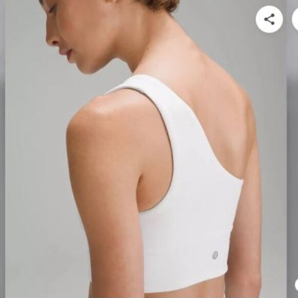 Lululemon Align Asymmetrical Bra Light Support, A/B Cup in White, Size 8 - Picture 4 of 4